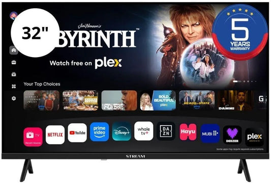 Google S32HWKA1 Smart TV, televisore, triplo tuner DVB-T2, S2, Wi-Fi, senza cornice, HD Ready, Stream System - Smart Easy Whale TV 32, modalità hotel