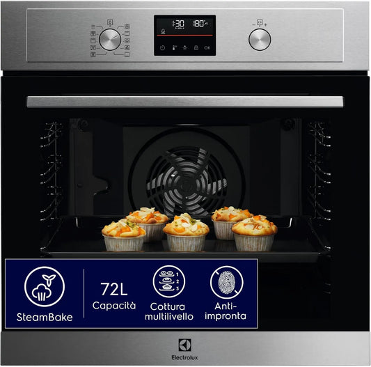 Electrolux EOD4P46TX Forno elettrico, 72 L, Electrolux EOD4P46TX Forno Elettrico Multifunzione 72L SteamBake Display
