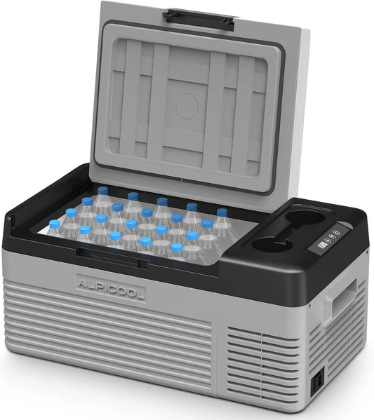 Frigorifero, 15 L, -20 a 20 °C, 24 V, Alpicool CL15 12, 24V, portatile, 15L Frigoriferi per Auto, Barca, Viaggio, Picnic