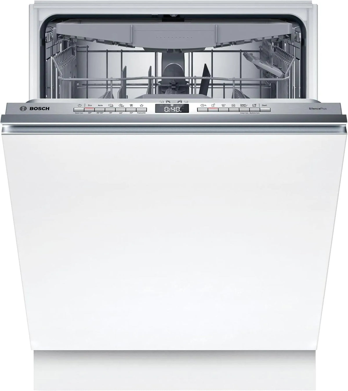 Bosch serie 4 SMH4ECX28E Lavastoviglie, 60 cm, incasso totale, SpeedPerfect+, cassetto portaposate, lavastoviglie Made in Germany, cerniera Vario
