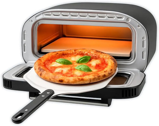 Forno elettrico per pizza, 8 programmi, touch, pietra refrattaria, Cuoce in 2 min, 430°C, BEHOME Forno Pizza Elettrico, romana, americana