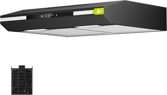 CIARRA CBCB6921 Cappa aspirante, 60cm, 300 m3/h, classe energetica A, cappa da cucina, 3 velocità
