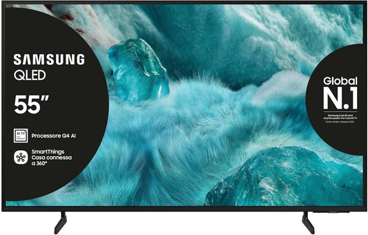 Samsung QE55Q7F4AUXZT Smart TV, televisore, 4K UHD, QLED, tecnologia Quantum Dot, OTS Lite & Adaptive Sound, 100% Volume Colore con Quantum Dot