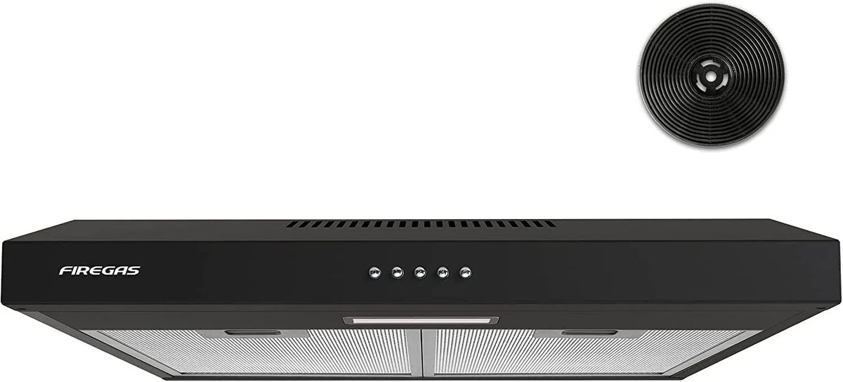 Dell CC130 Cappa aspirante, 60 cm, cappa da cucina, 3 livelli, nero, uscita dell'aria di scarico cucina con filtro ai carboni attivi CC130