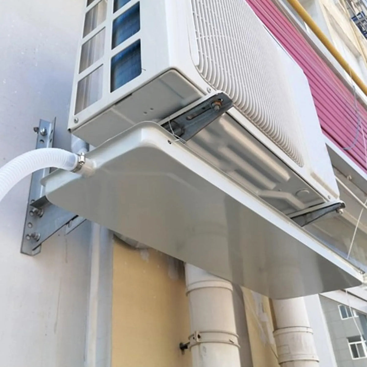 Condizionatore 35.8x9.4in, 91x24cm, Generic Vaschetta Raccogli Condensa Climatizzatore a Muro Bacinella di Scarico per Condizionatore con Tubi