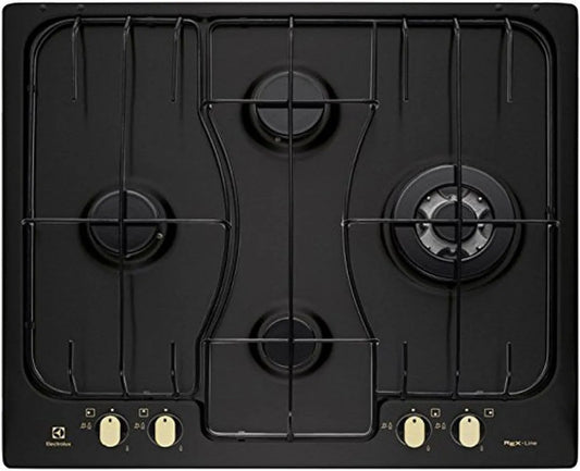 Electrolux Piano cottura a gas, da incasso, fornello a gas, nero, Electrolux RGG 6243 LOR piano cottura Nero Da incasso Gas 4 Fornello