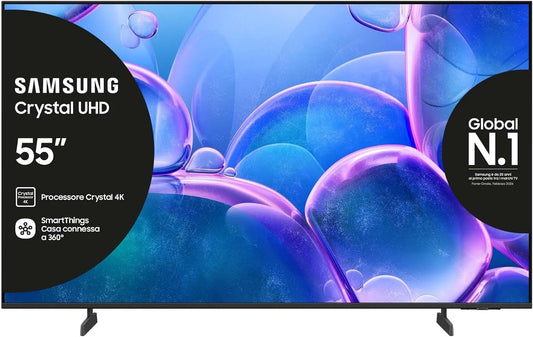 Samsung UE55U7000FUXZT Smart TV, televisore, 4K UHD, HDR, OTS Lite & Adaptive Sound, Crystal 4K Processor, Smart Experience, 2025, Metal Stream Design