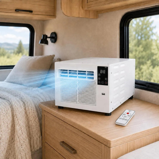 Condizionatore, 750 W, 16 a 32 °C, 35 dB, portatile, timer, 3 modalità, Temperatura 16-32°C, 24-35dB, Ufficio e Studio Fino a 4m2, per Camera da Letto