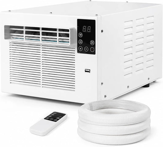 Condizionatore 1-12h, 280 W, 45 dB, portatile, timer, Silenzioso 45dB, 280W, Deumidificatore Integrato, Telecomando, per Camera da Letto e Cucina