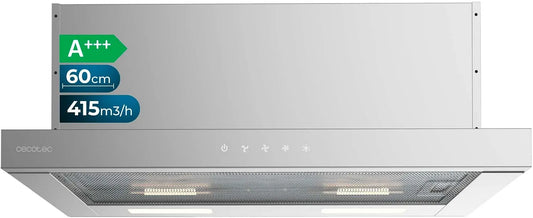 Cecotec bolero Flux TLT 415m3, h Cappa aspirante, 60 cm, 415 m3/h, cappa da cucina, 3 velocità, touch, acciaio inox, luce LED, motore DC, finitura