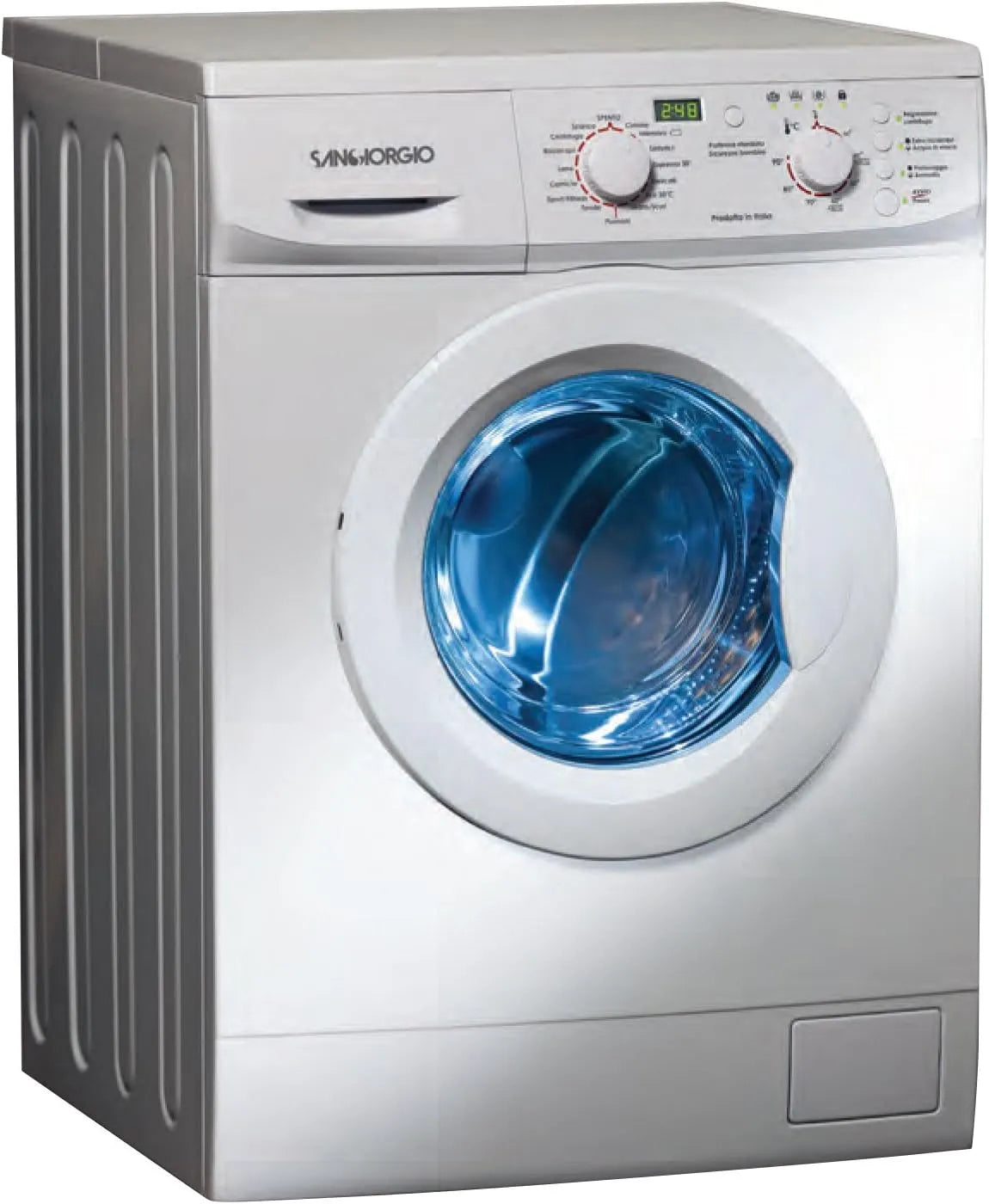 Lavatrice, 7 kg, SanGiorgio SES710D, libera installazione, bianco, 1000 RPM A ++, Rotante, Pulsanti, Sinistra