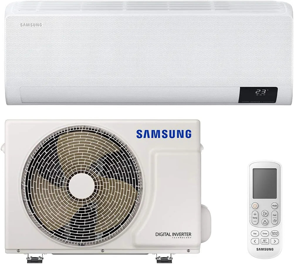 Samsung R32 AR12TXFCAWKNEU Condizionatore, Wi-Fi, SmartThings, 12000 BTU, GAS, WiFi, Samsung WindFree Comfort Next, Climatizzatore Monosplit pompa di