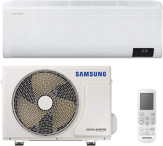 Samsung R32 AR12TXFCAWKNEU Condizionatore, Wi-Fi, SmartThings, 12000 BTU, GAS, WiFi, Samsung WindFree Comfort Next, Climatizzatore Monosplit pompa di
