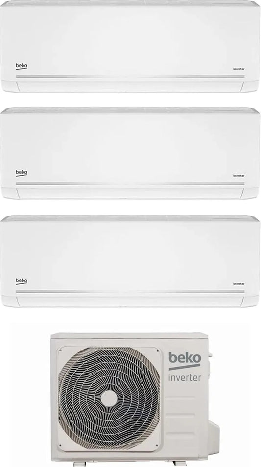 Prodotto con pompa di calore, Climatizzatore Trial Split 9000 + 9000 + 12000 Btu, Classe energetica A++, A+