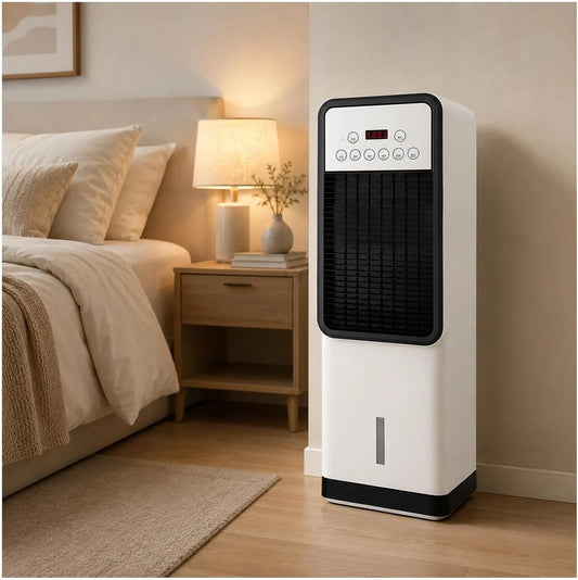 Condizionatore, 2 L, portatile, timer, ampio serbatoio, per Stanze Fino a 30 M2, 4 modalità, Timer 8h, Serbatoio 2l, Solo Raffreddamento, Telecomando