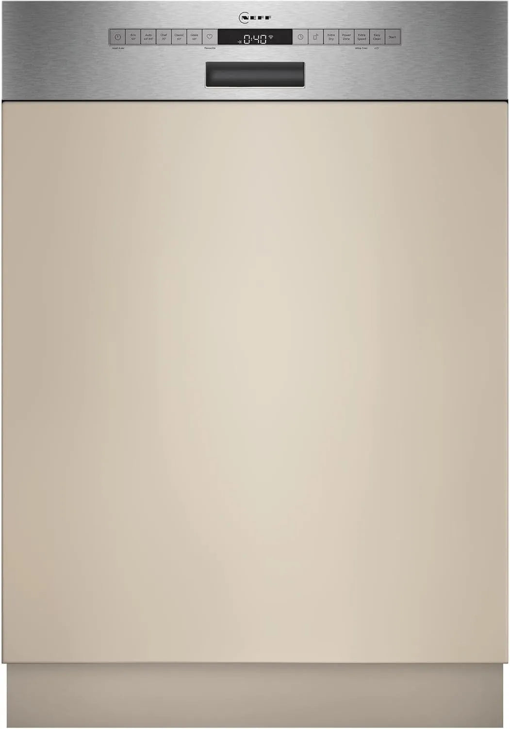 NEFF S145EBS16E Lavastoviglie, 60 cm, classe energetica A, aquaStop, acciaio inox, Chef 70°C, 13 coperte, N 50, Smart lavastoviglie parzialmente