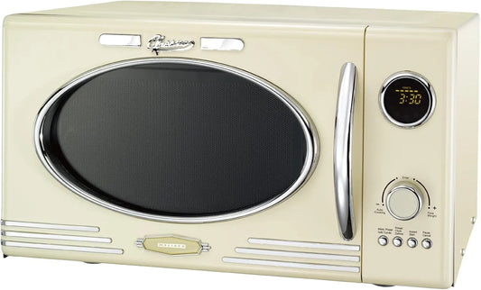 Forno a microonde Watt, 23, 23 L, 1000 litri, MELISSA 16330128 Retro forno a microonde, design forno a microonde con griglia, colori crema