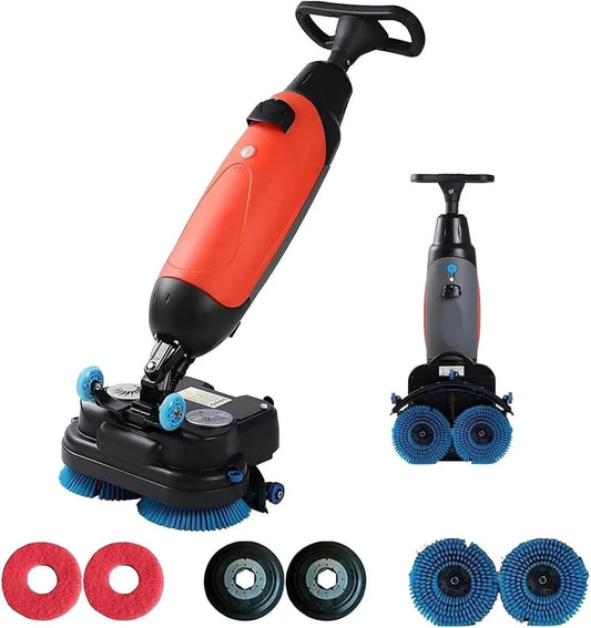 Prodotto design senza fili, Mini lavapavimenti professionale portatile senza fili, larghezza 42, 9 cm, 2 spazzole da 250 W di potenza e doppio