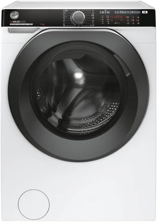 Hoover 69AMBC/1-S Lavatrice, 85 cm, 9 kg, classe energetica A, libera installazione, Wi-Fi, Bluetooth, bianco, 1600 Giri, 60-53-85 cm, Hoover H-WASH
